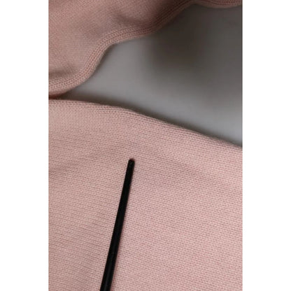 Dolce & Gabbana Pink Cashmere Collar Knitted Long Sleeves Top
