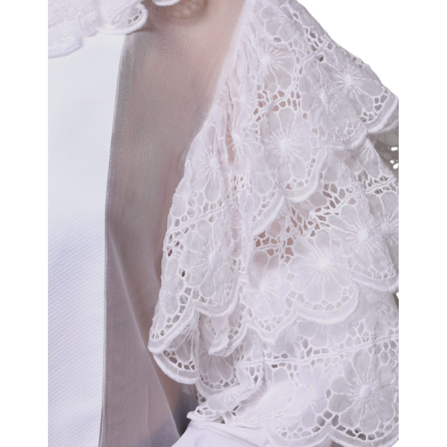 Dolce & Gabbana White Cotton Poplin Shirt Dress Blouse Top