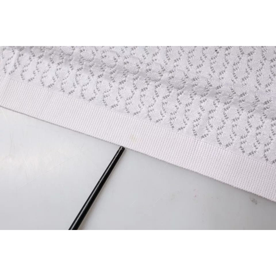 Dolce & Gabbana White Silk Button Down Cardigan Sweater