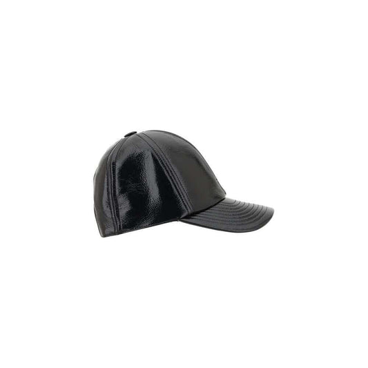 Courrèges Reedition Baseball Hat in shiny cotton with adjustable back and side logo embroidery.