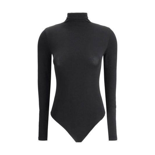 Wolford Colorado Bodysuit in black, long-sleeved, high neck, slim fit, monochrome style.