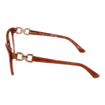 Marciano by Guess Brown Women Glasses Frame side view with acetate material and full-rim round style, temples length 140mm.
