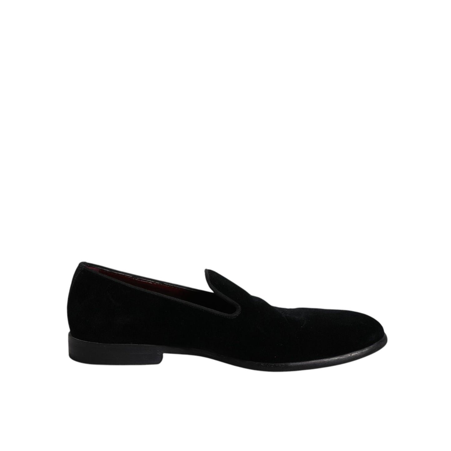 Dolce & Gabbana Black Velvet Loafers Formal Men Dress Shoes