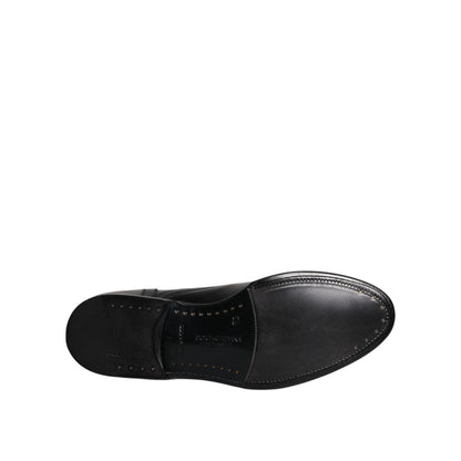 Dolce & Gabbana Black Leather Derby Wingtip Formal Shoes