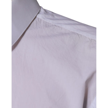 Dolce & Gabbana White Cotton Slim Fit MARTINI Dress Shirt