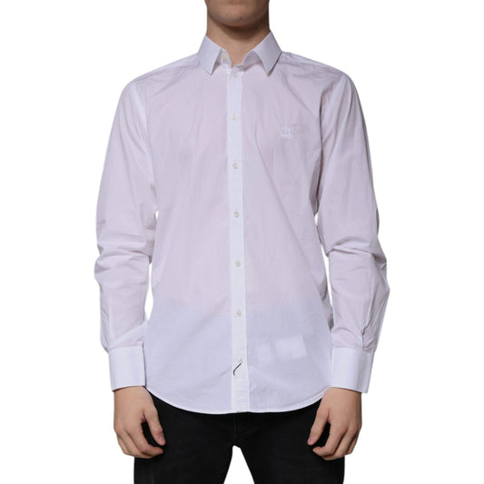 Dolce & Gabbana White Cotton Slim Fit MARTINI Men Dress Shirt TSH86499-41
