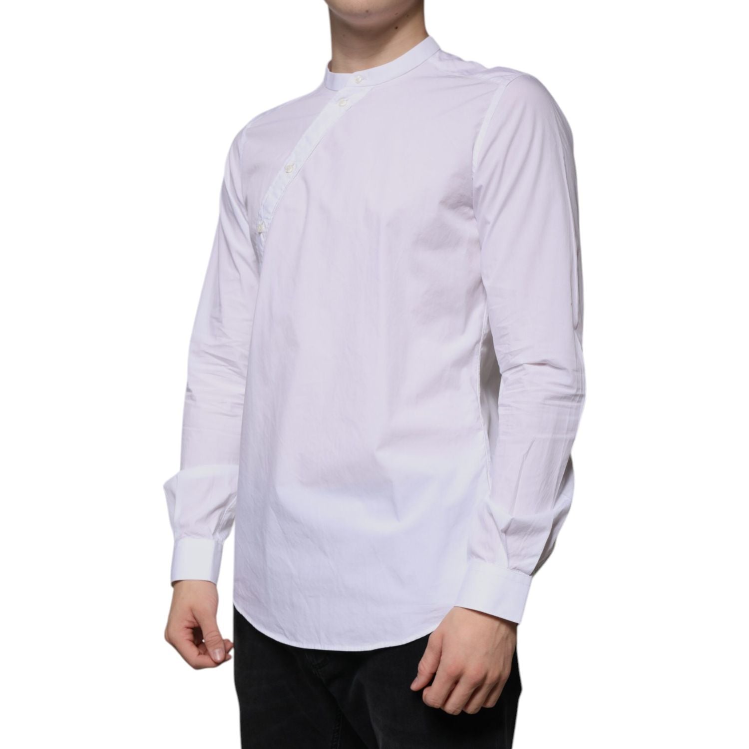 Dolce & Gabbana White Cotton Slim Fit MARTINI Dress Shirt