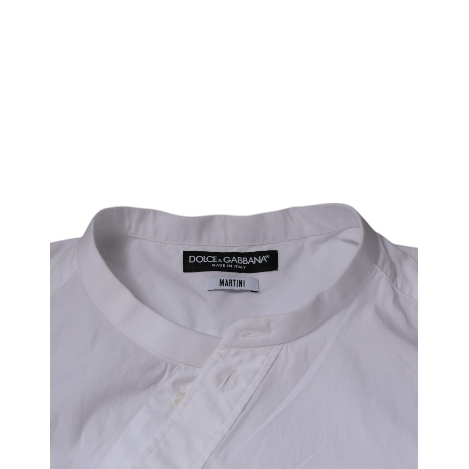 Dolce & Gabbana White Cotton Slim Fit MARTINI Dress Shirt