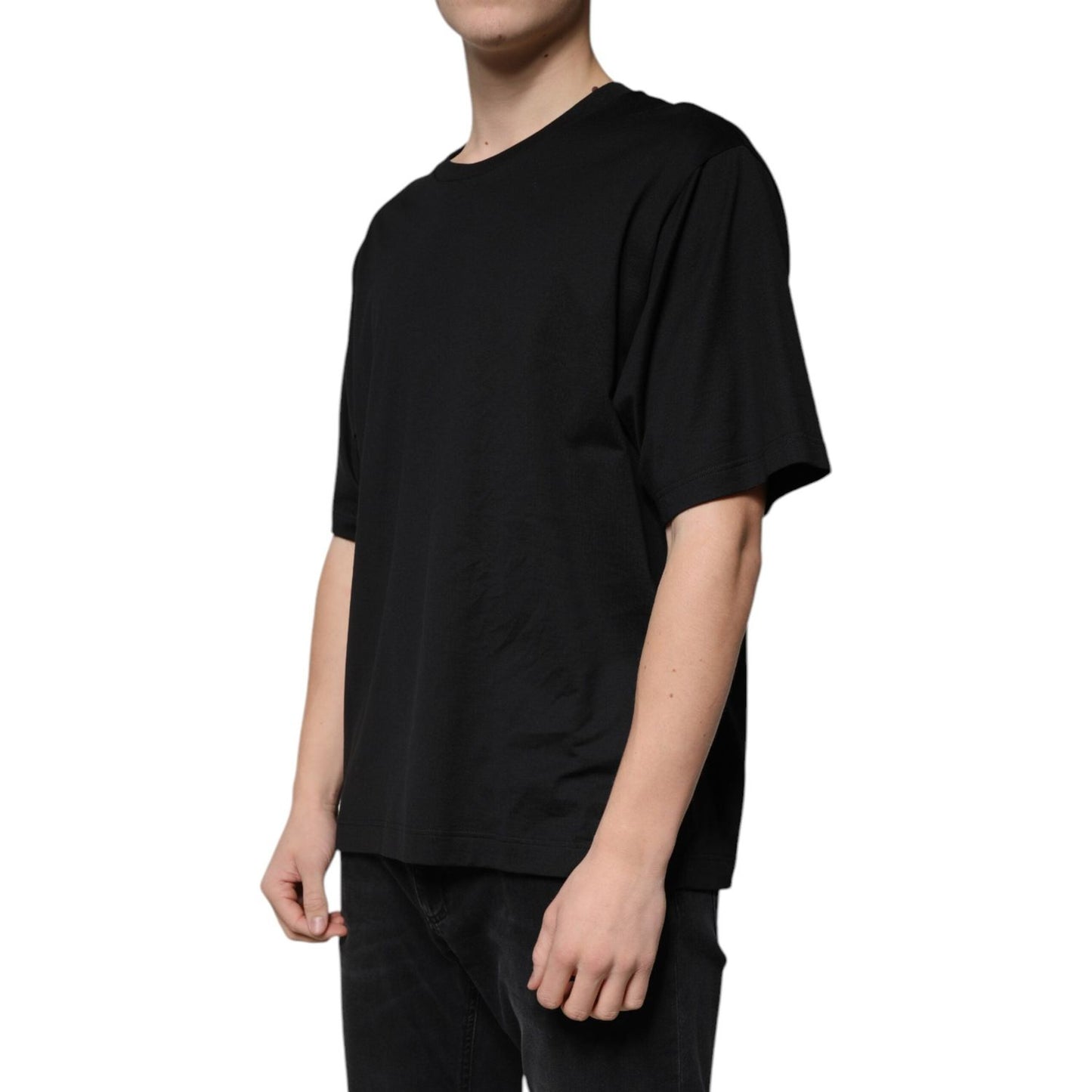 Dolce & Gabbana Black Cotton Crew Neck Short Sleeves T-shirt TSH87324-52