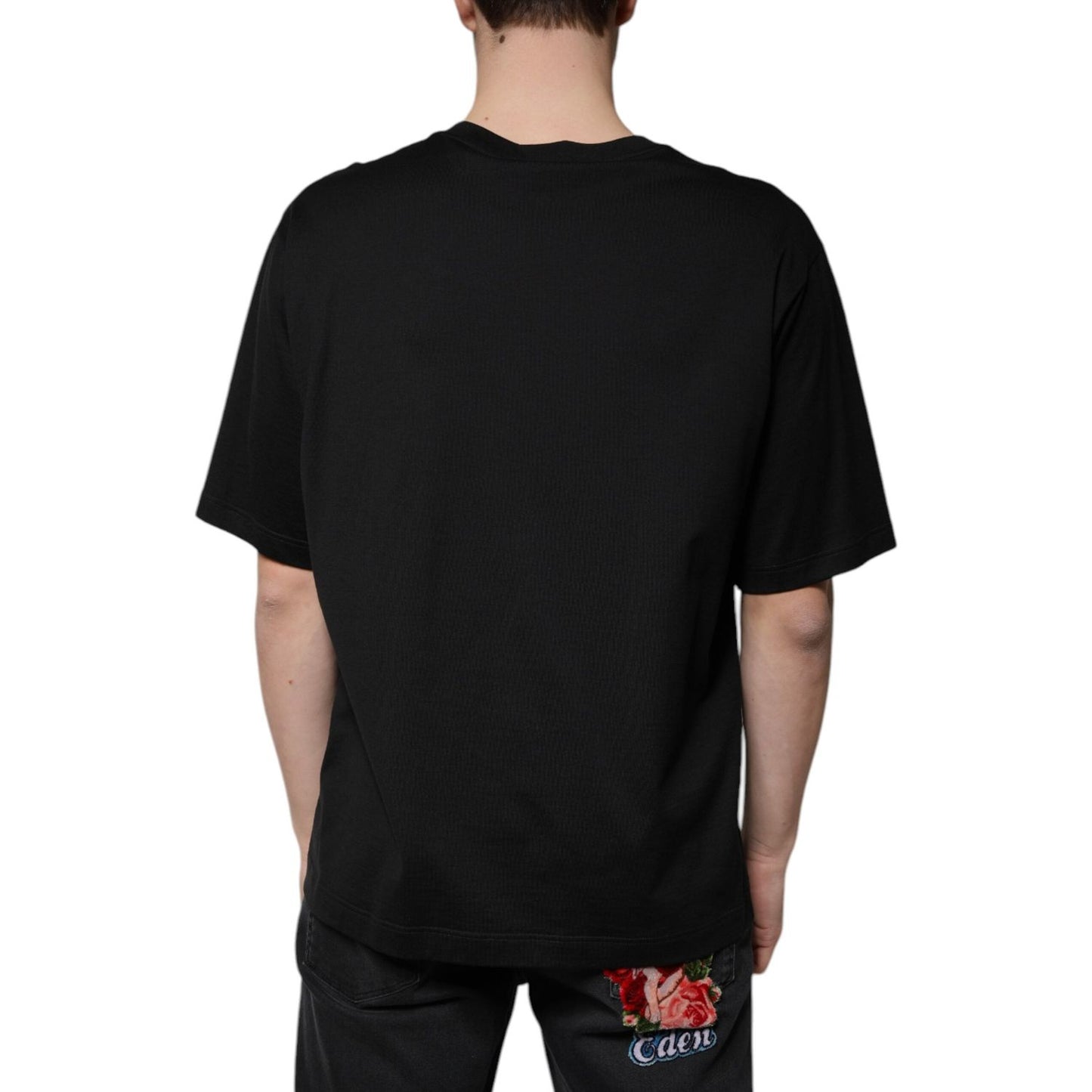Dolce & Gabbana Black Cotton Crew Neck Short Sleeves T-shirt TSH87324-52