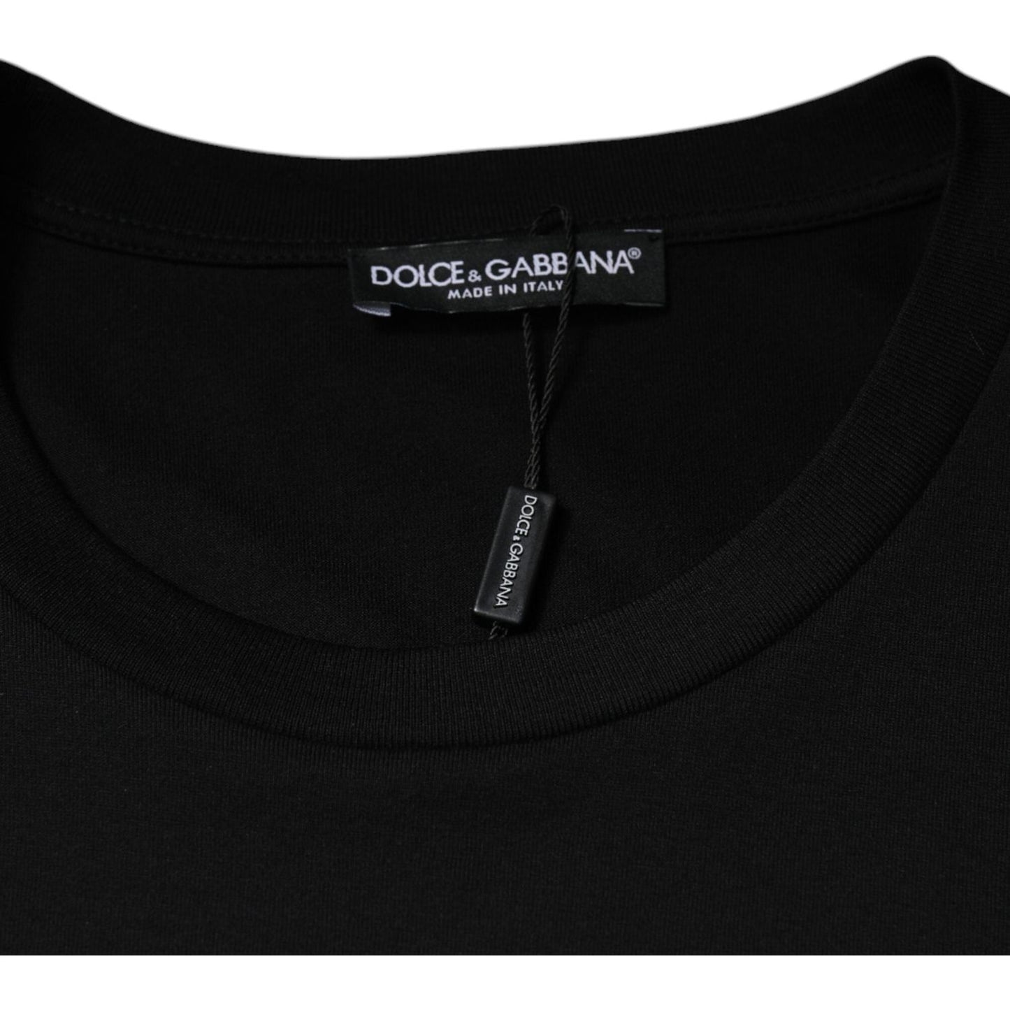 Dolce & Gabbana Black Cotton Crew Neck Short Sleeves T-shirt TSH87324-52