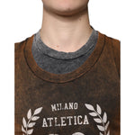 Dolce & Gabbana Brown Cotton Crew Neck Sleeveless T-shirt TSH87327-52