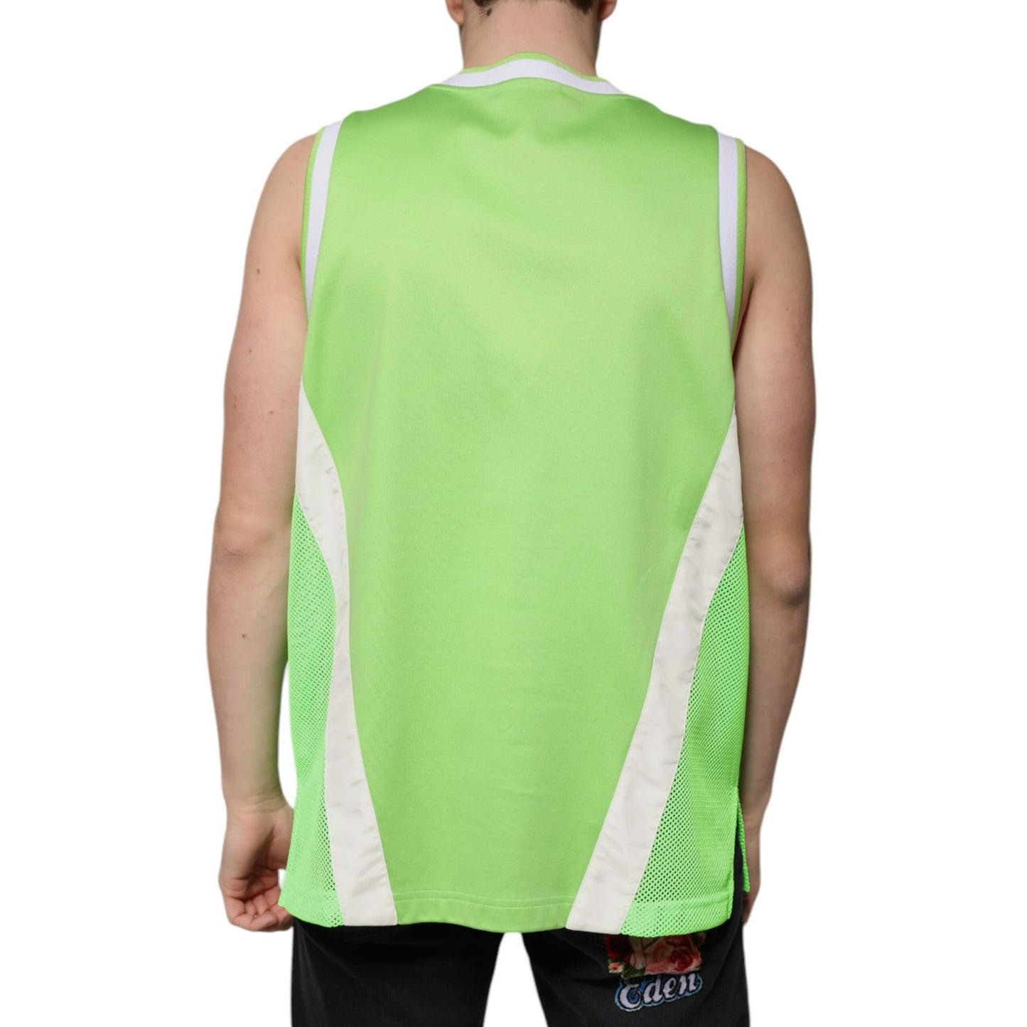 Dolce & Gabbana Green Polyester Jersey Sleeveless T-shirt