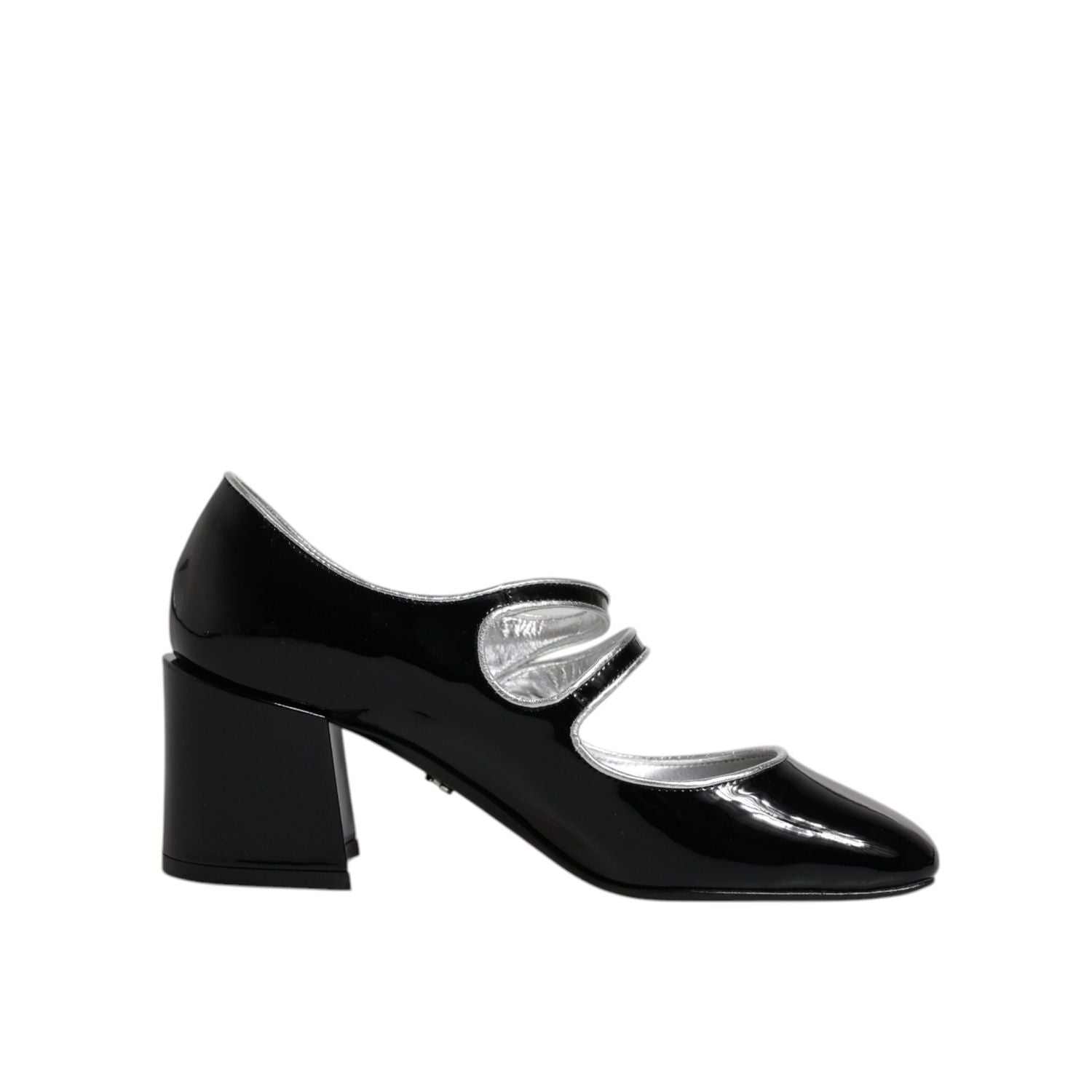 Dolce & Gabbana Black Patent Leather Crystal Mary Jane Pumps Shoes