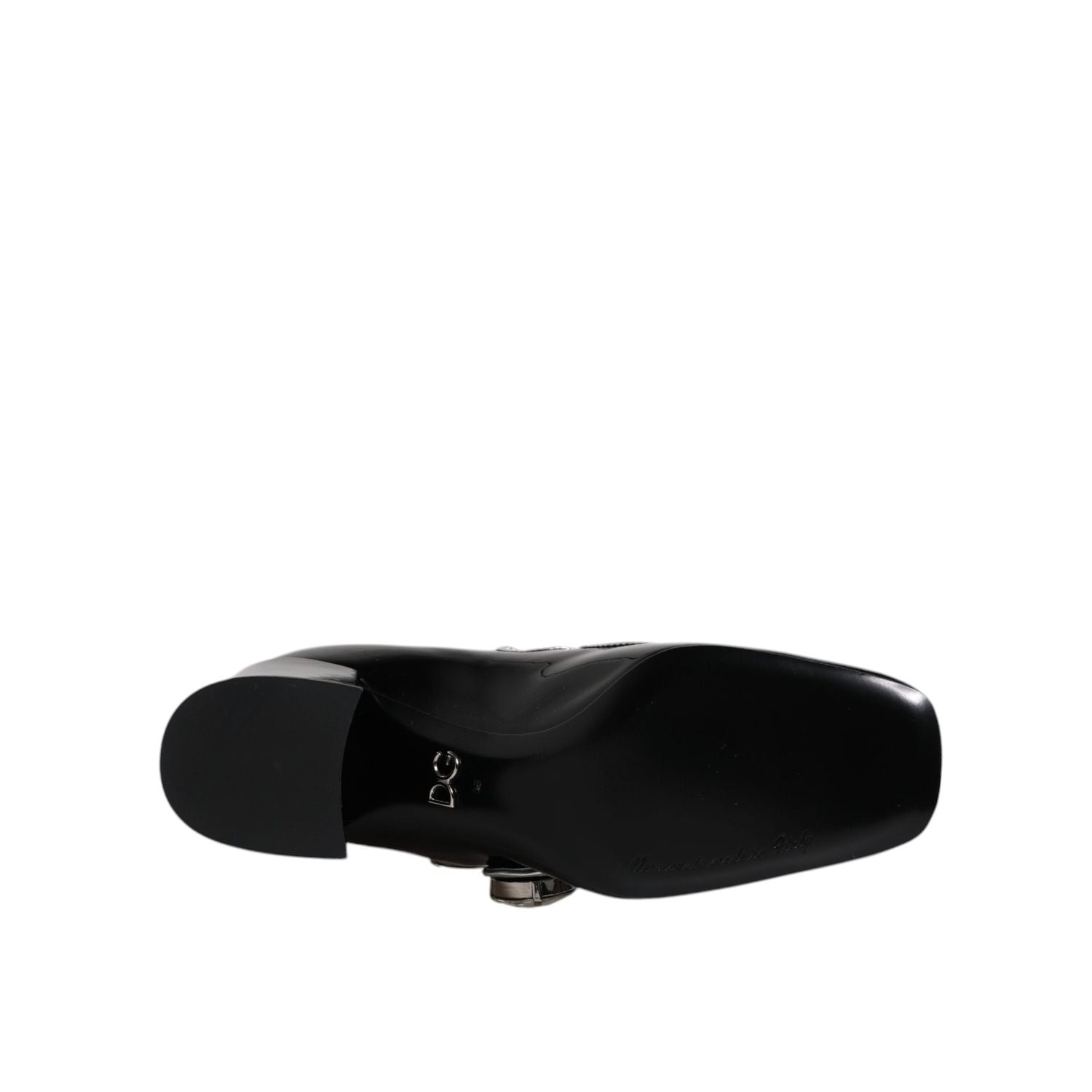 Dolce & Gabbana Black Patent Leather Crystal Mary Jane Pumps Shoes