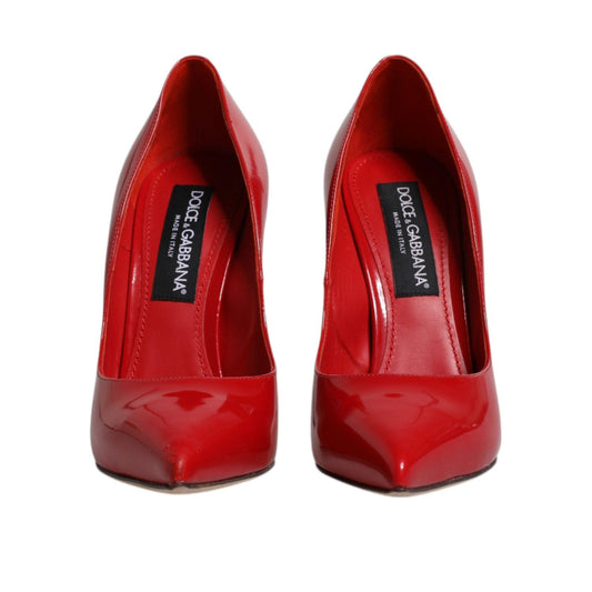 Dolce & Gabbana Red Patent Leather Stiletto Heels Pumps Shoes LA12086-38