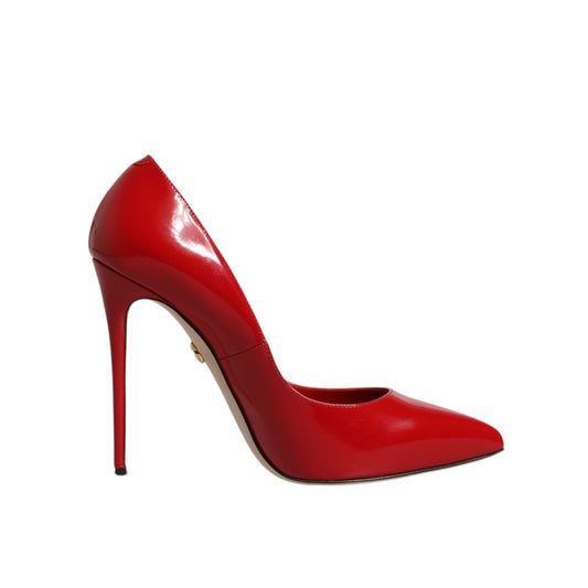Dolce & Gabbana Red Patent Leather Stiletto Heels Pumps Shoes LA12086-38