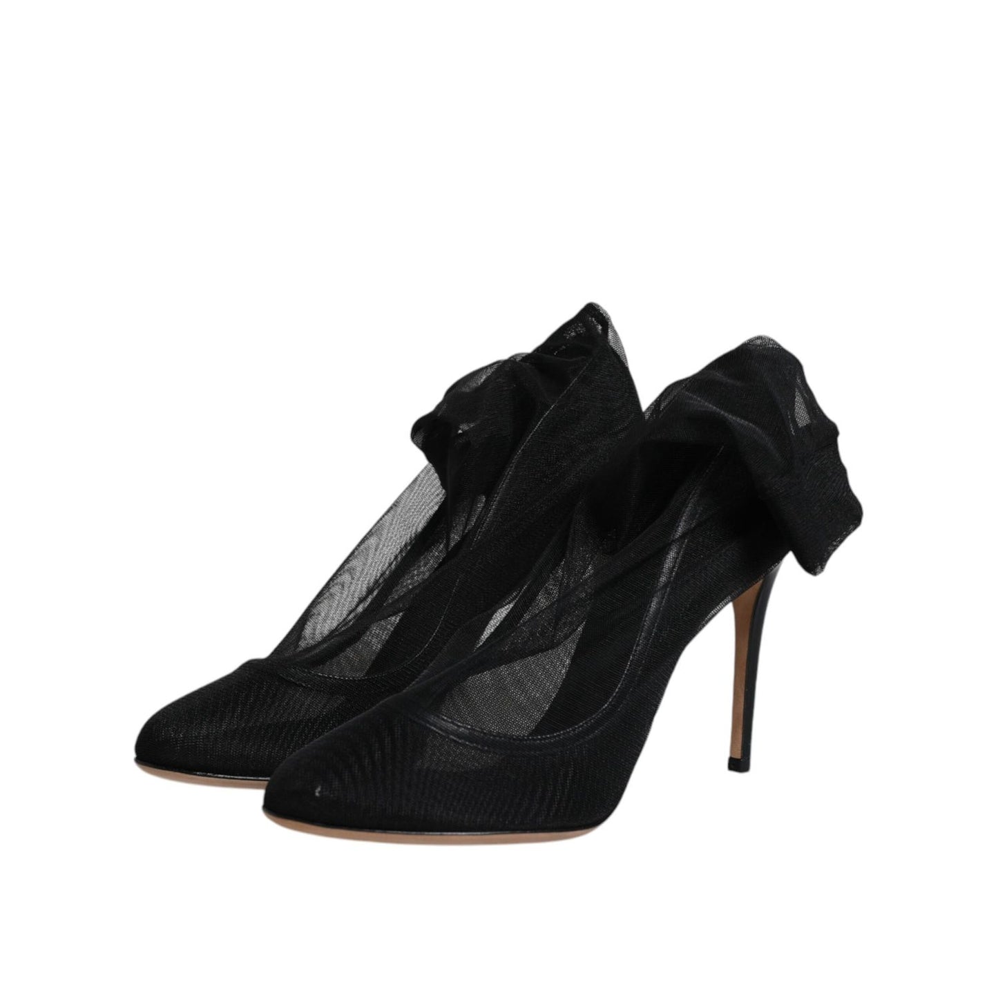 Dolce & Gabbana Black Nylon Stretch Mesh Sock Boots Shoes