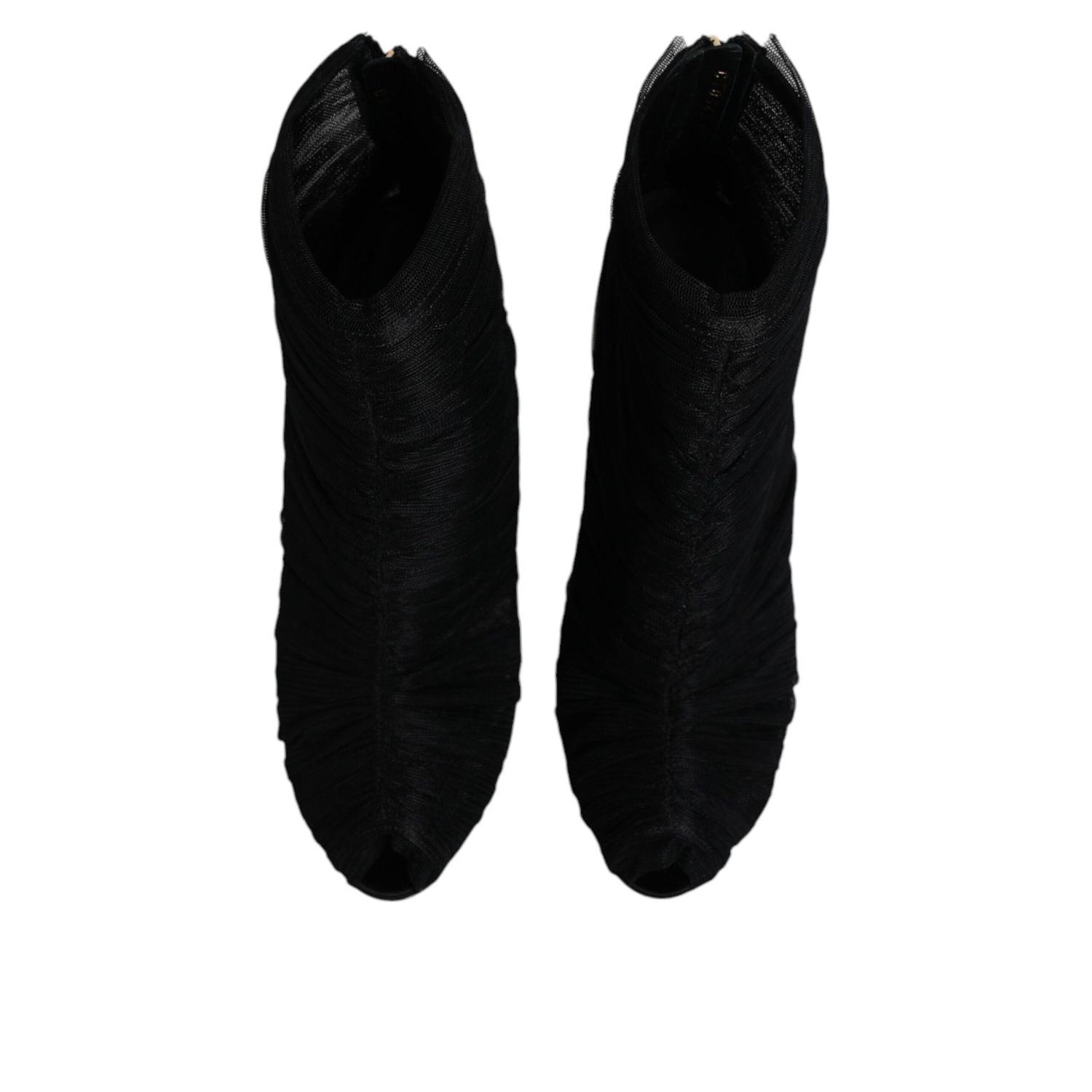 Dolce & Gabbana Black Mesh Stiletto Heels Ankle Boots Shoes