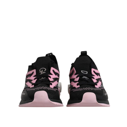 Dolce & Gabbana Black Pink SORRENTO Sport Stretch Sneakers Shoes