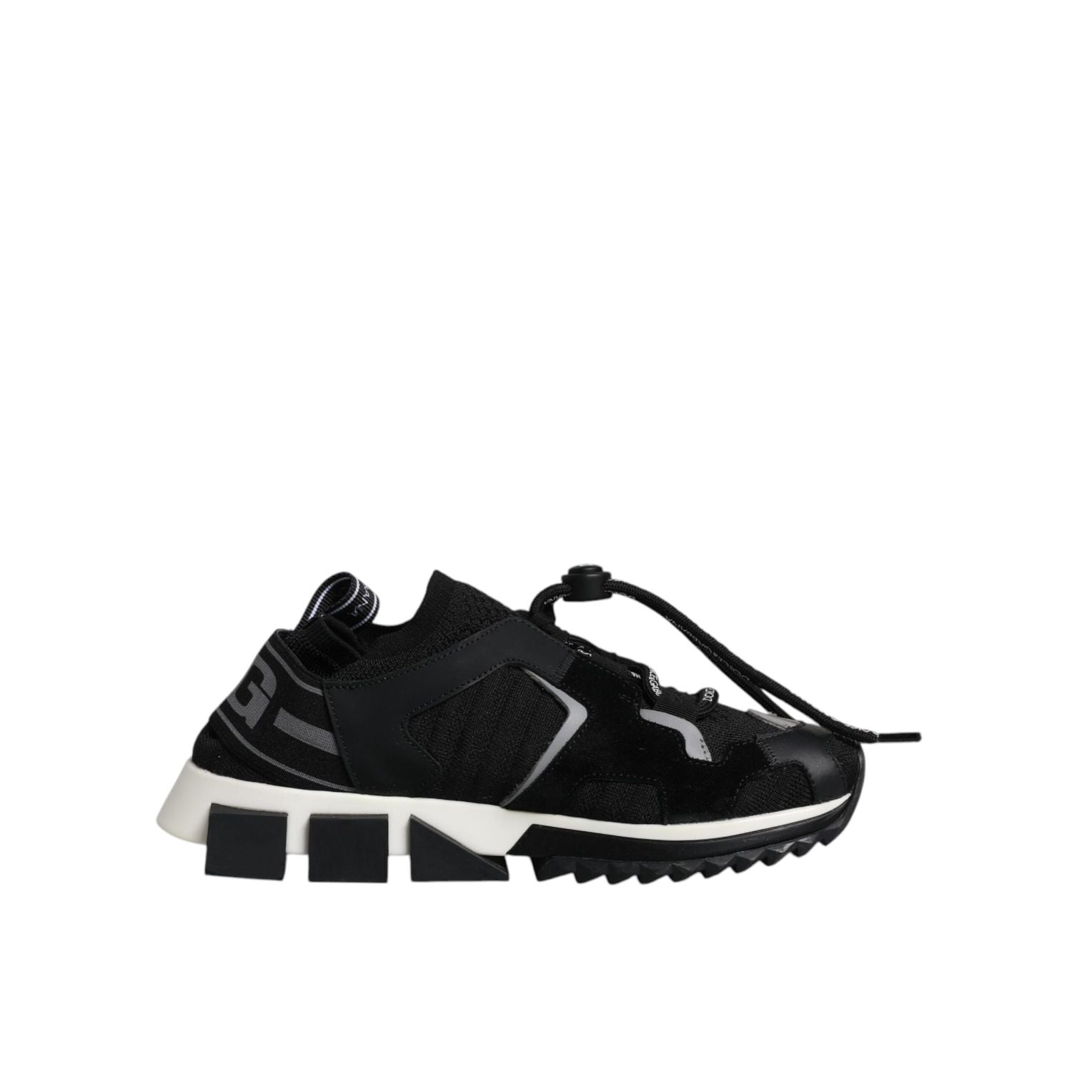 Dolce & Gabbana Black White Logo Sorrento Sneakers Shoes