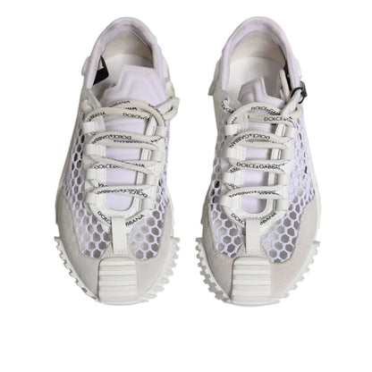 Dolce & Gabbana White Mesh NS1 Low Top Sports Sneaker Shoes
