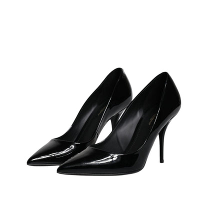 Dolce & Gabbana Black Patent Leather High Heels Pumps Shoes