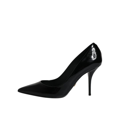 Dolce & Gabbana Black Patent Leather High Heels Pumps Shoes