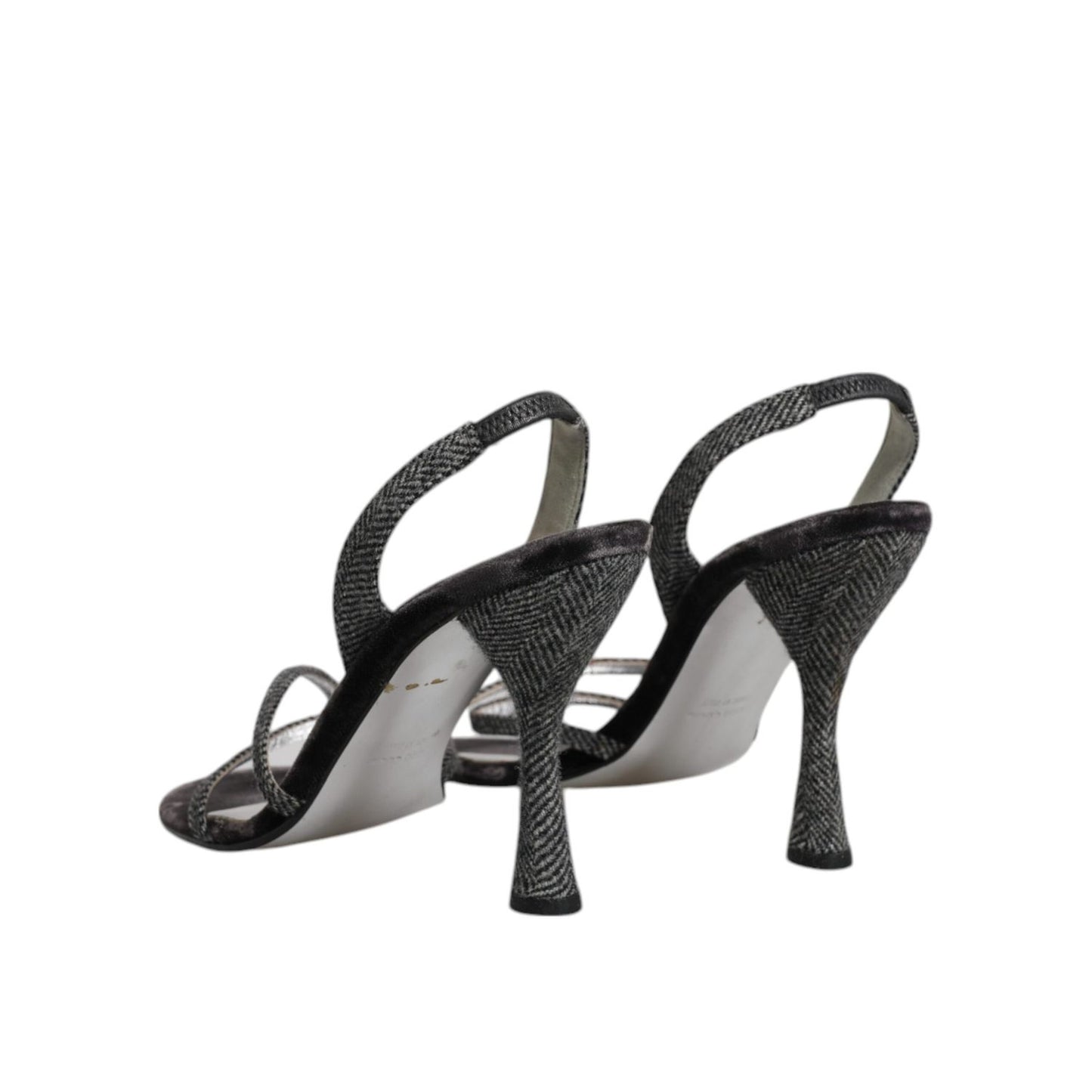 Dolce & Gabbana Black Chevron High Heels Sandals Shoes
