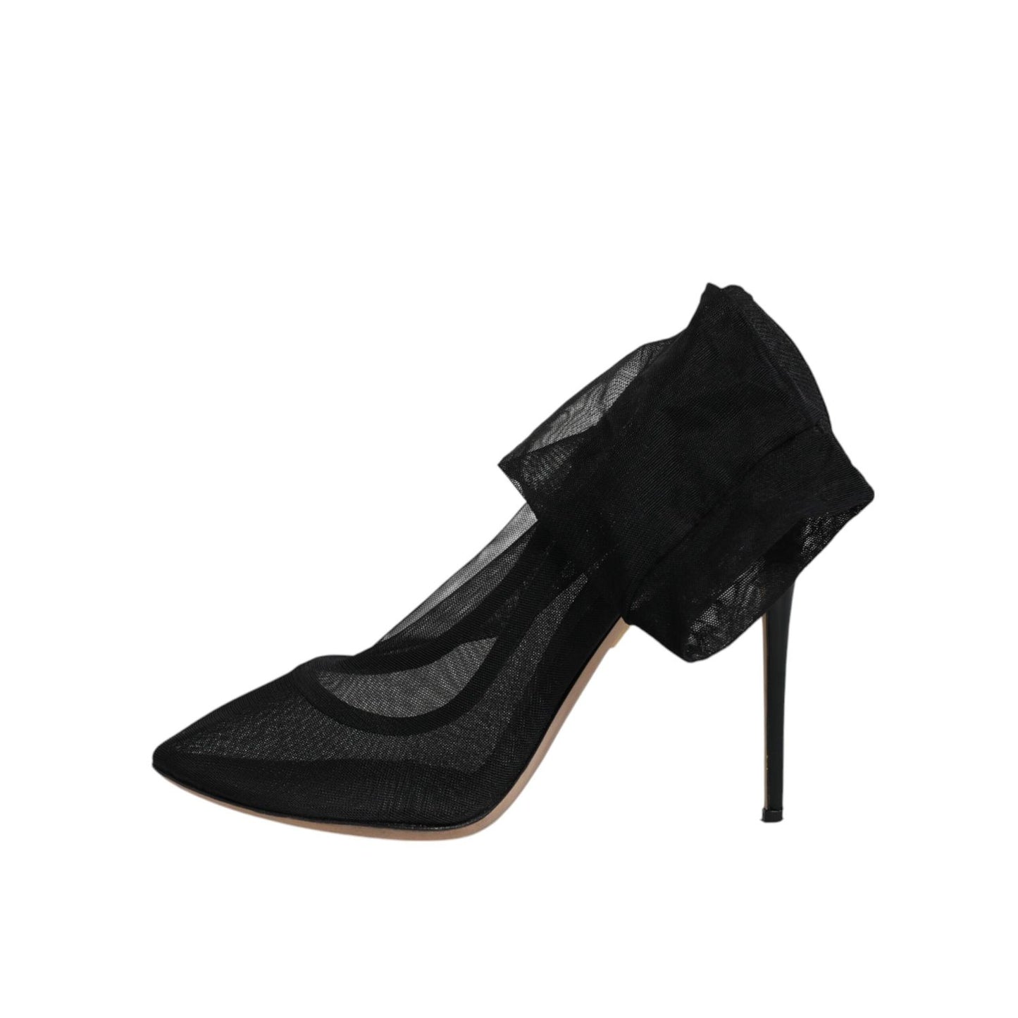 Dolce & Gabbana Black Nylon Mesh Sock Style Boots Shoes