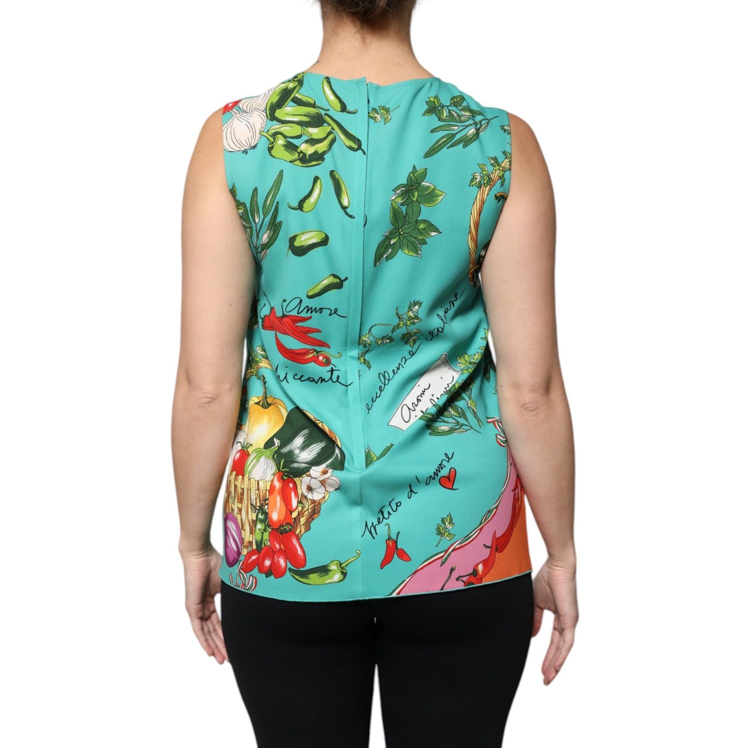 Dolce & Gabbana Multicolor Vegetables Sleeveless Tank Top