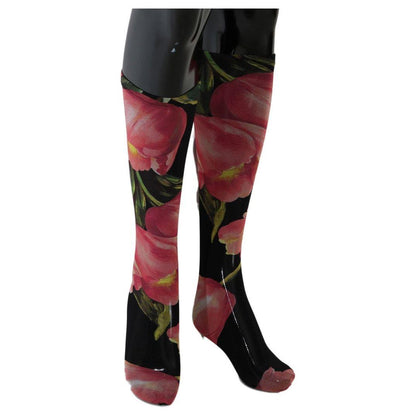 Dolce & Gabbana Multicolor Floral Tulip Nylon Socks