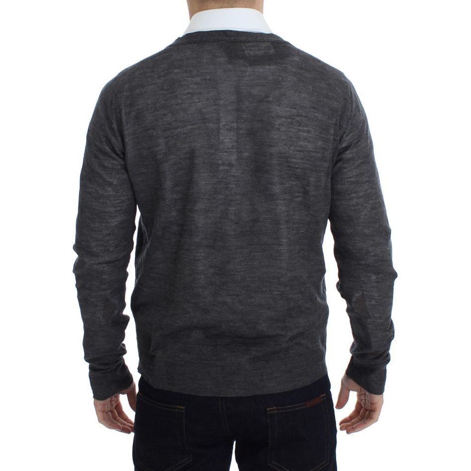 سترة كارديجان أنيقة من مزيج الصوف باللون الرمادي من إنتاج شركة كوستيوم ناشيونال