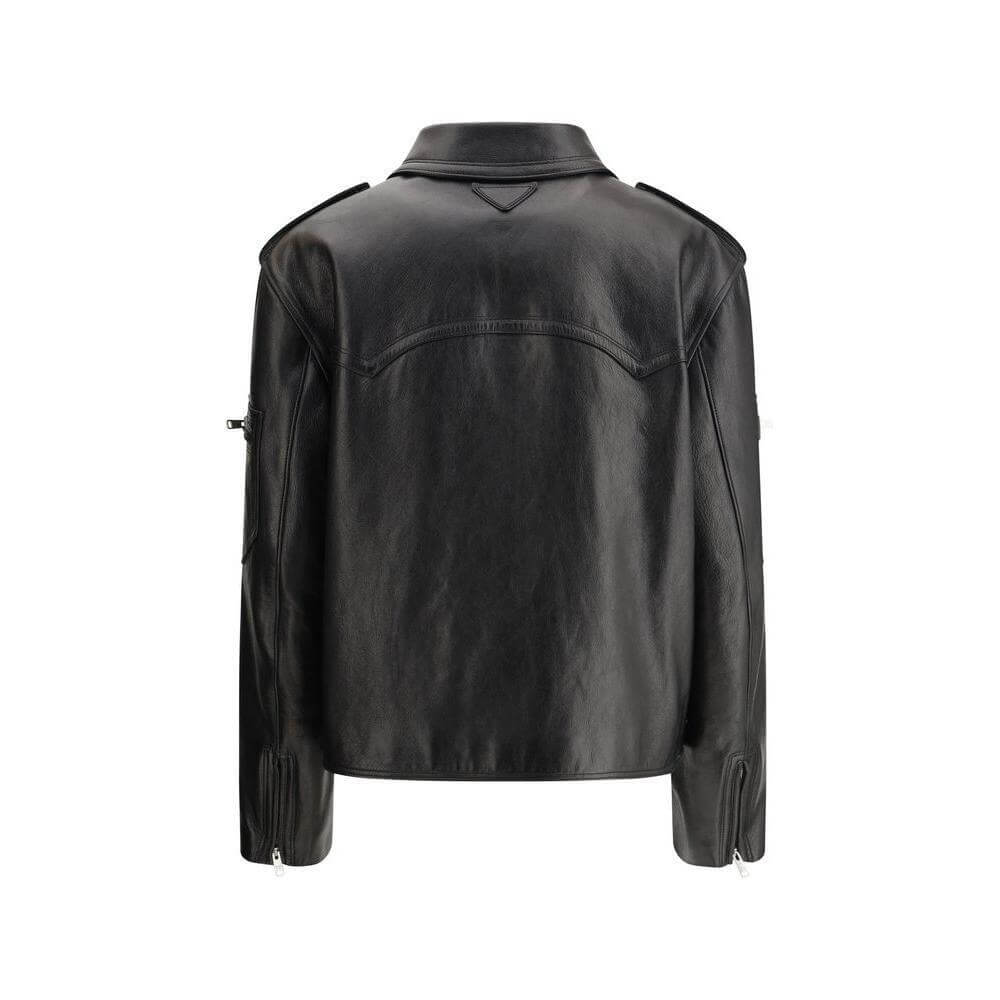 Prada Biker leather Jacket PR-58A207SOOO11KDF0002-IT40 | M