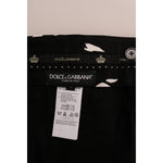 Dolce & Gabbana Elegant Tree Print Ankle Trousers Jeans & Pants Dolce & Gabbana Black