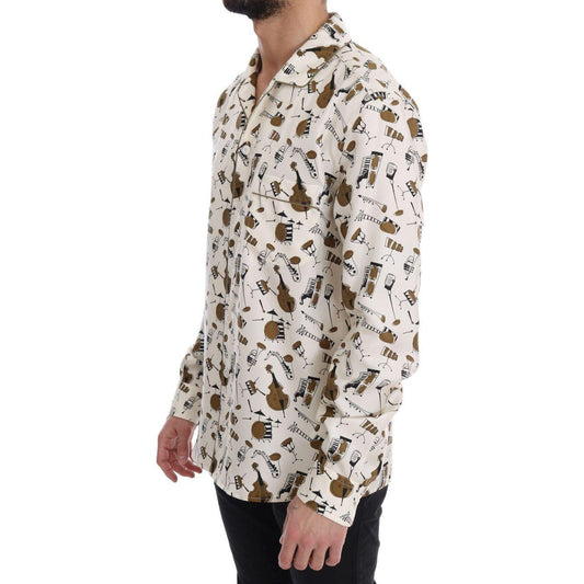 Dolce & Gabbana Exclusive Silk Casual Men's Shirt - JAZZ Motive Dolce & Gabbana Gray