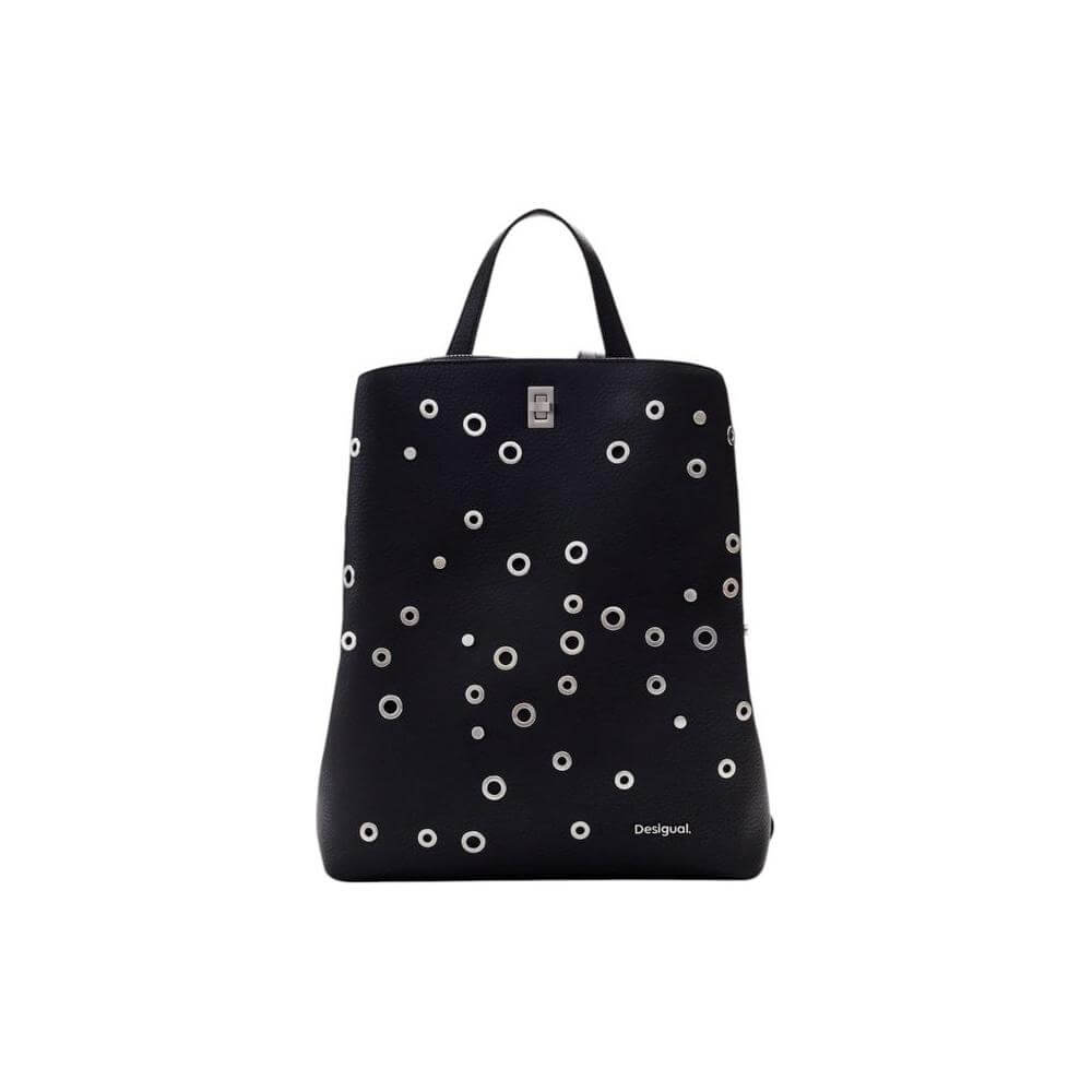 Front view with bag zipped and handles upright.