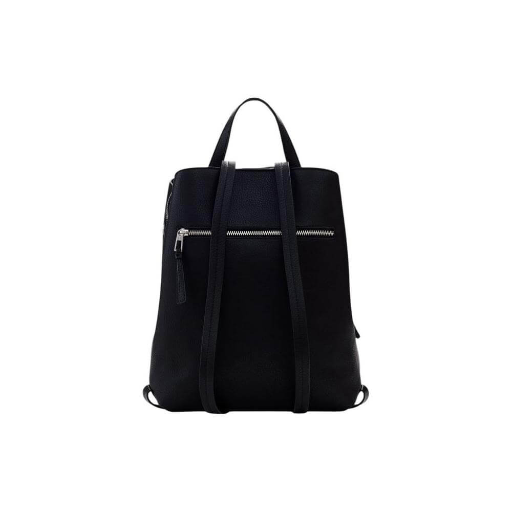 Front view with bag zipped and handles upright.