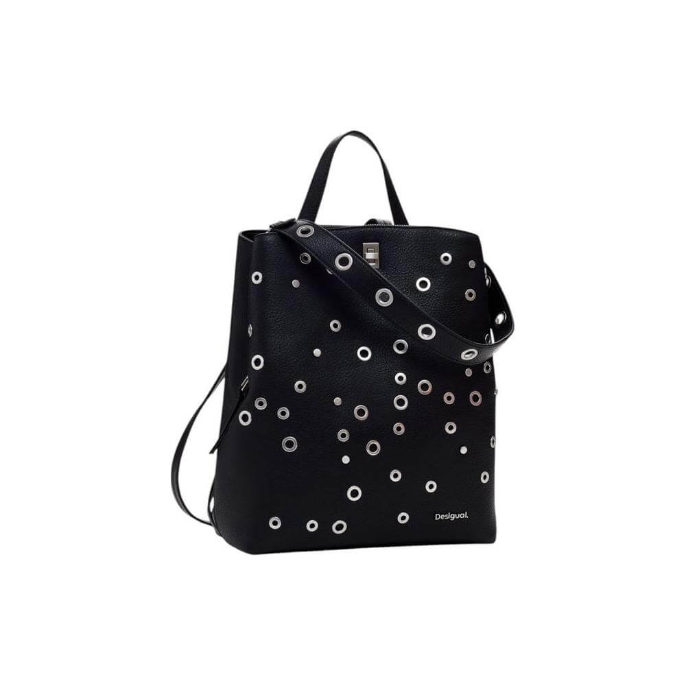 Front view with bag zipped and handles upright.