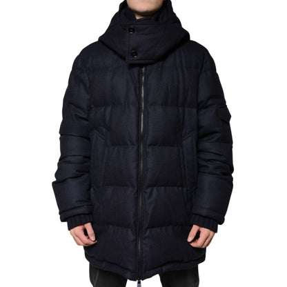 Dolce & Gabbana Black Nylon Hooded Puffer Men Coat Jacket