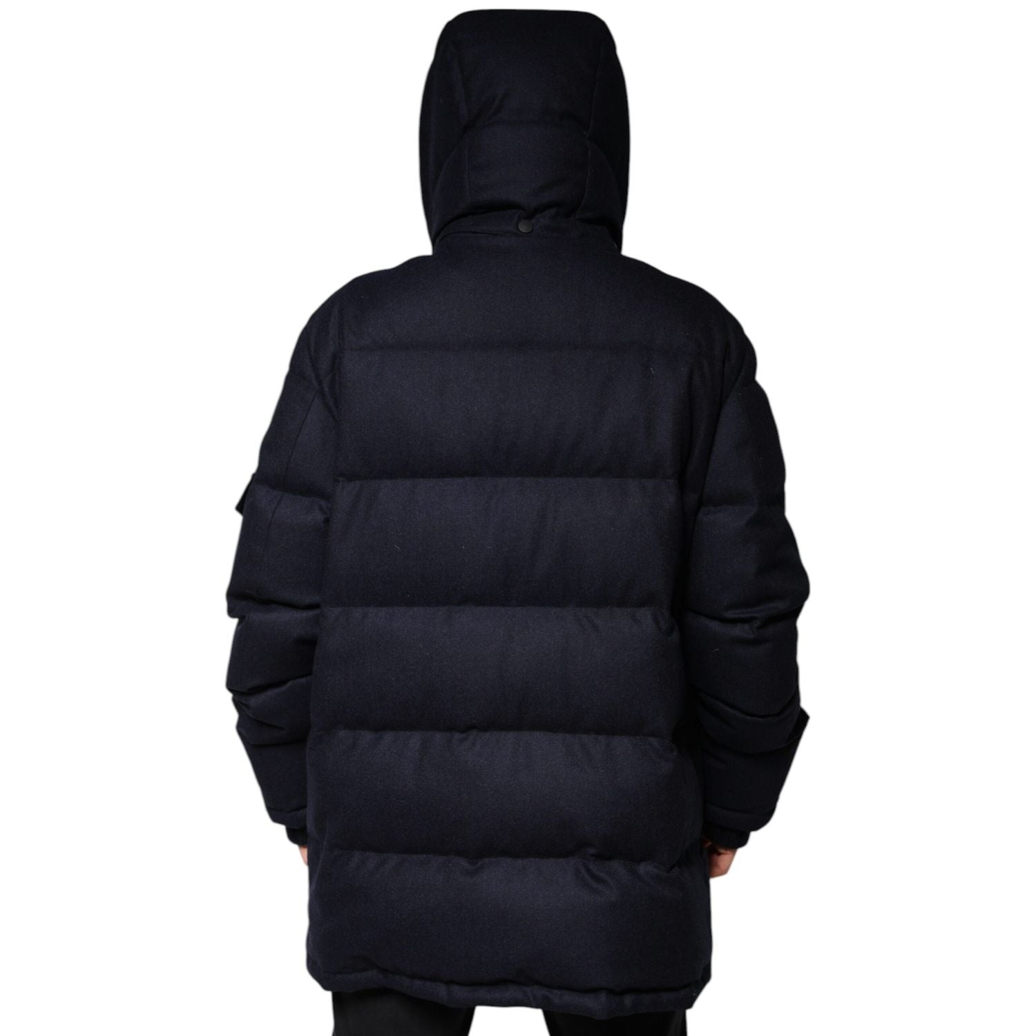 Dolce & Gabbana Black Nylon Hooded Puffer Men Coat Jacket