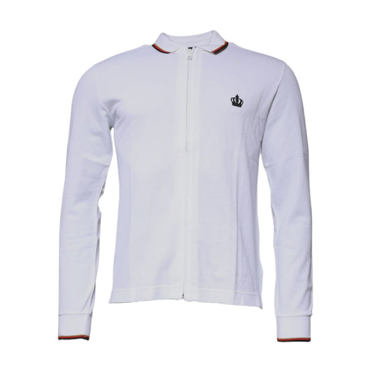 Dolce & Gabbana White Crown Men Full Zip Sweatshirt Sweater TSH87418-50