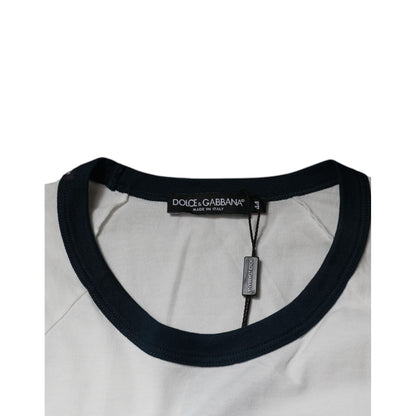 Dolce & Gabbana White DG Crown Cotton Crew Neck T-shirt