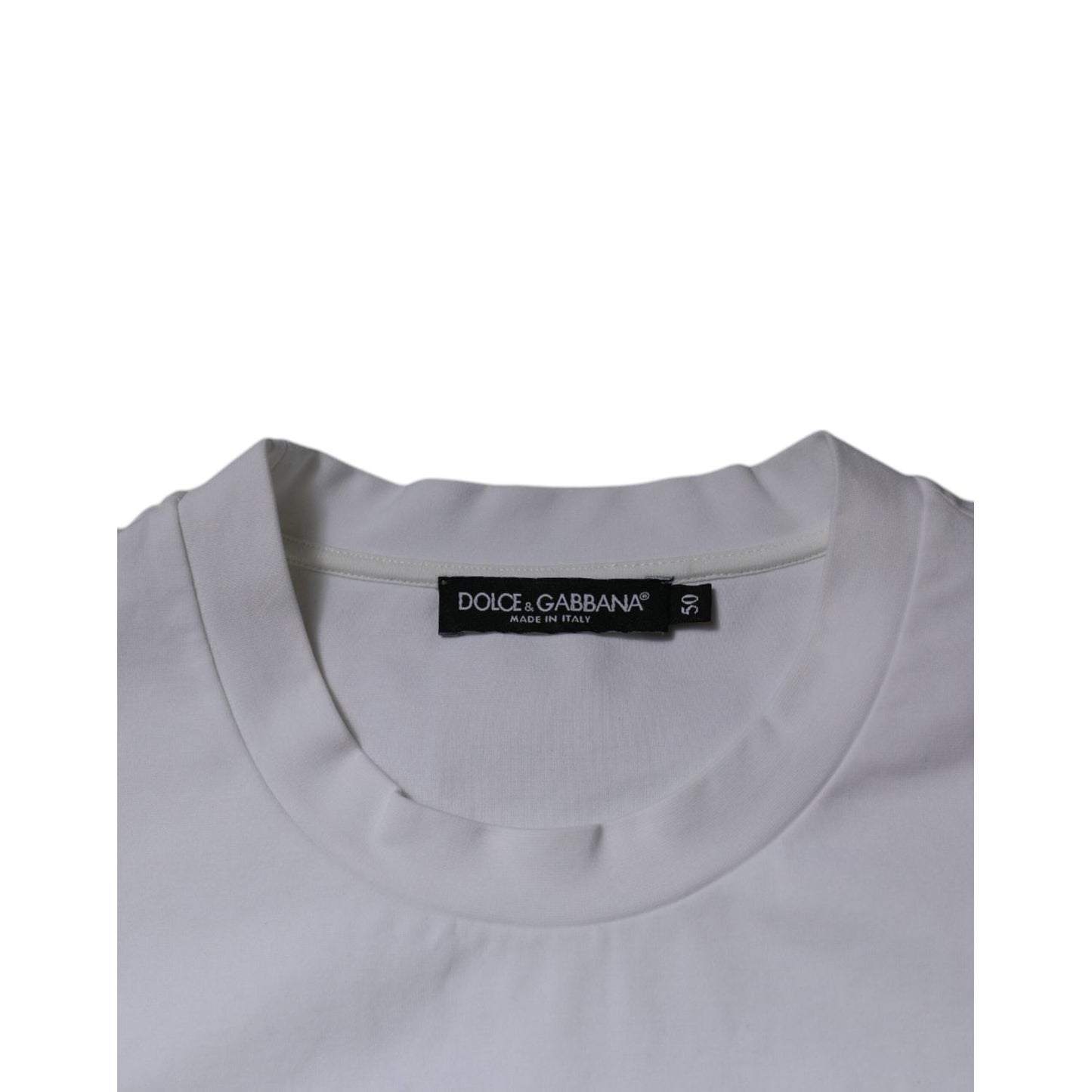 Dolce & Gabbana White DG Logo Crew Neck Short Sleeves T-shirt