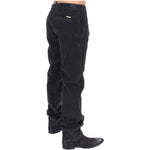 GF Ferre Elegant Black Cotton Corduroy Pants Jeans & Pants GF Ferre Dark Slate Gray