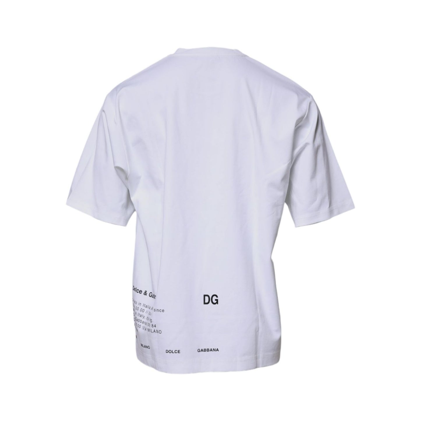 Dolce & Gabbana White DG Logo Cotton Crew Neck T-shirt