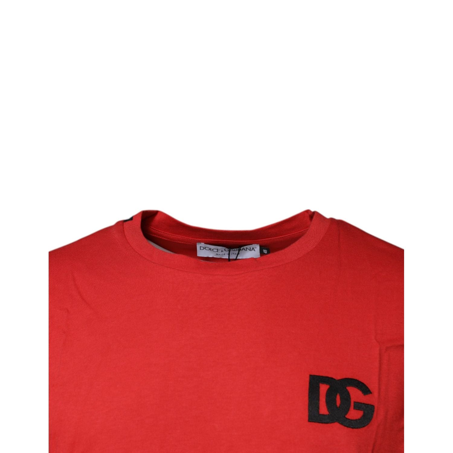 Dolce & Gabbana Red DG Logo Cotton Crew Neck T-shirt