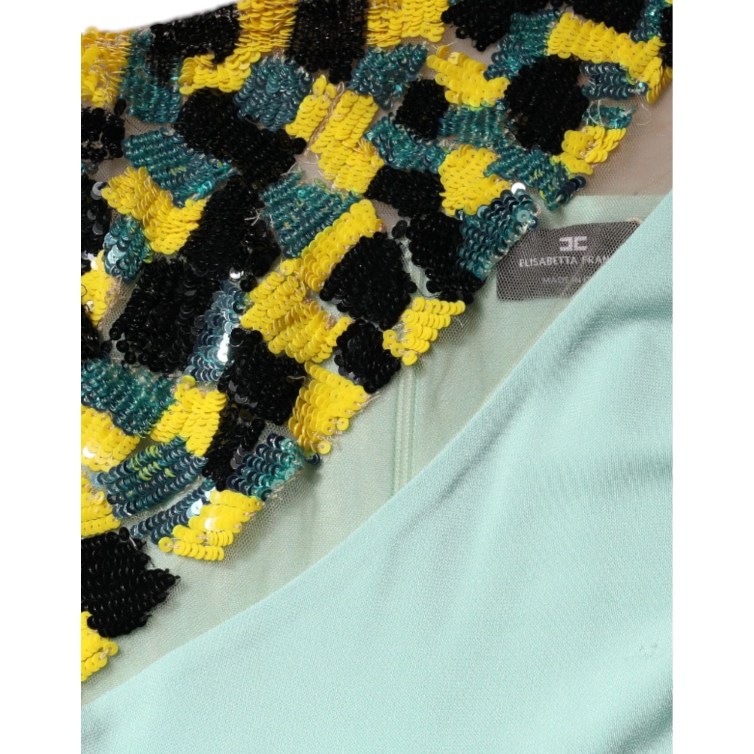 Elisabetta Franchi Mint Green One Shoulder Long Jumpsuit Dress