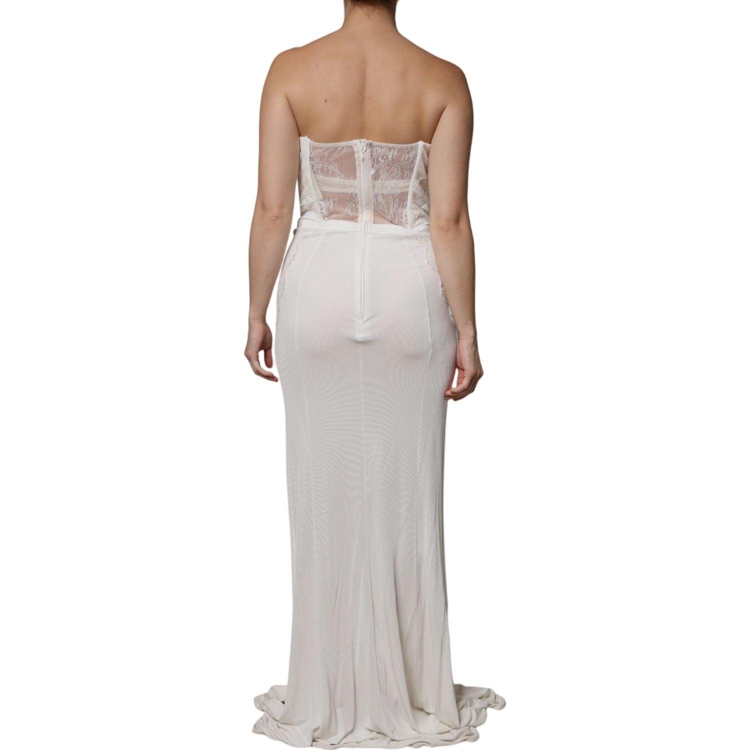 Elisabetta Franchi White Strapless Bustier Mermaid Gown Dress