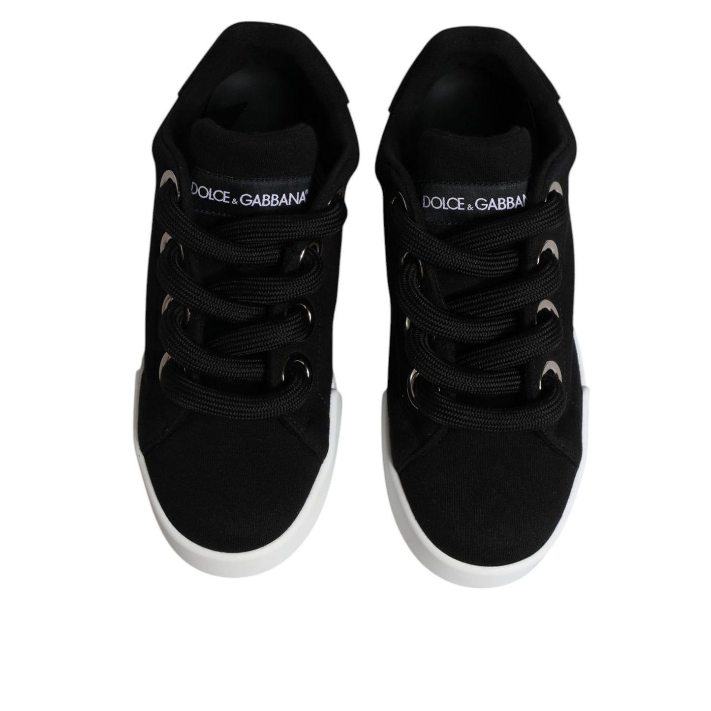 Dolce & Gabbana Black Portofino Low Top Sneakers Shoes